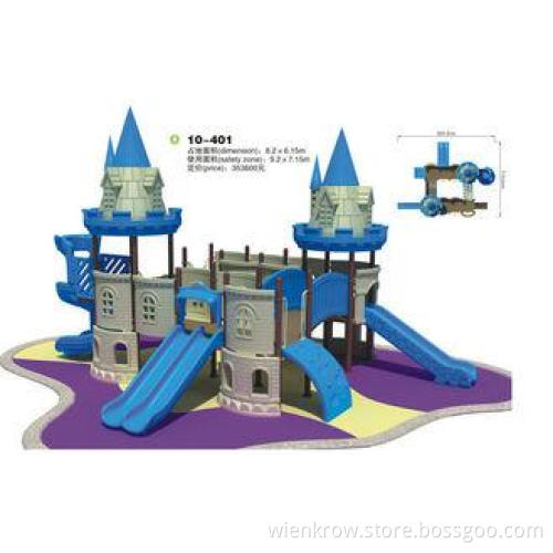 Safe Engineering Plastic and Wooden Outside Kids Castle Pla